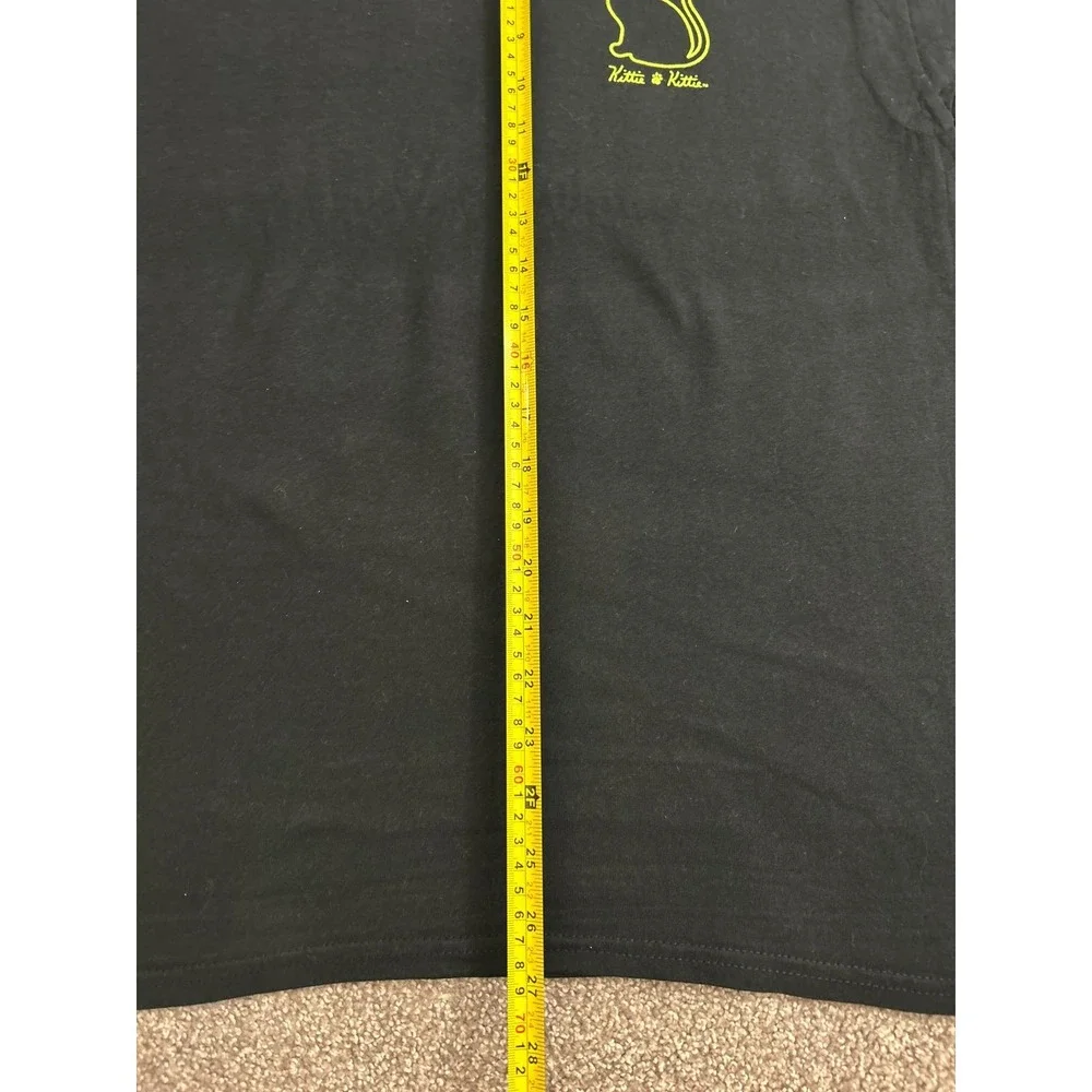 Kittie‎ Kittie UFO Cat Graphic Tee Mens Size M Black Neon Green Excellent Shirt